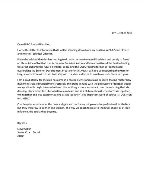 8 Coach Resignation Letters Free Sample Example Format Download