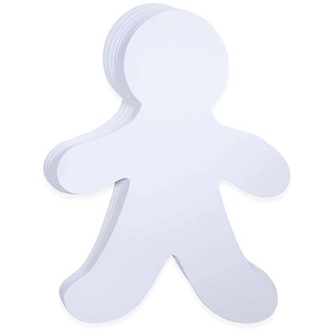 Paper People Cutouts - 36-Pack 16 x 12-Inch Blank People Shapes, 300 GSM Large Person Shapes for ...