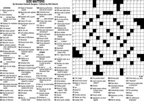Free Printable Sunday Crossword Puzzles Printable Form Templates And