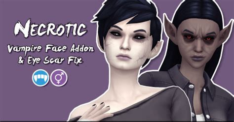 My Sims 4 Blog Necrotic Vampire Face Addon And Eye Scar Fix By