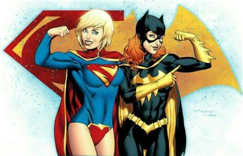 Batgirl And Supergirl Muscle Pose Batgirl Batwoman Pinterest