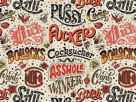 Curse Word Pattern Word Collage Word Patterns Hand Lettering