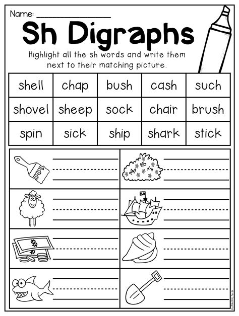 There are 5 sets for a total of 15 pages. Sh Worksheets Free Printable | Free Printable A to Z