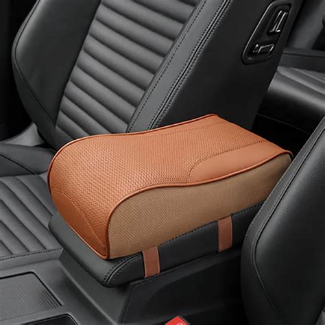 Genuine Leather Car Armrest Pad Covers Universal Center Console Auto Seat Armrests Box Storage