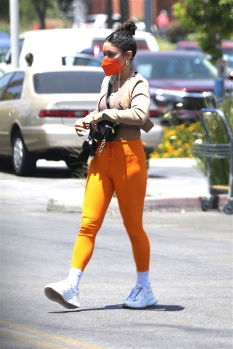 Vanessa Hudgens Turns Heads In Bright Orange Pants And Cropped Tank 17 Photos Thefappening