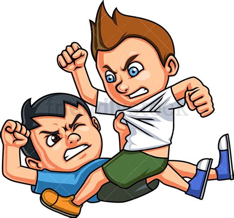 Boys Fighting Clipart