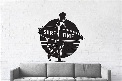 Surf Wall Decal Surfboard Art Wall Decal Beach Sport Vinyl Surf Ts