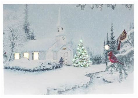 Snowy Church Scene Canvas Print Item 558243 The Christmas Mouse