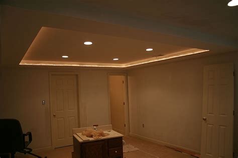 Lighted Tray Ceiling Curved Kitchen Island With Custom Lighted Tray