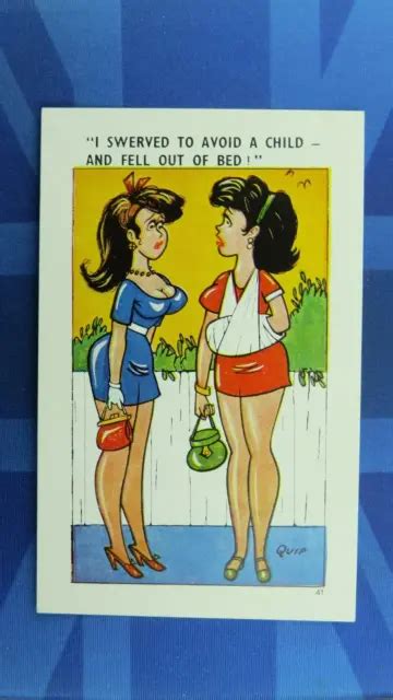 SAUCY BAMFORTH COMIC Postcard 70s Big Boobs Doctor Innuendo GIVING ALL