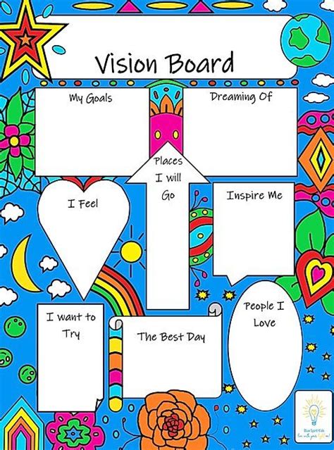 Vision Board Poster Kit Kennedy Blue Spirit Kids Kids Vision