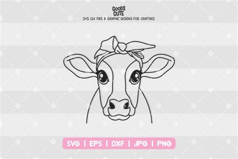 Cow Svg Cow With Flower Crown On Head Svg For Silhouette Etsy