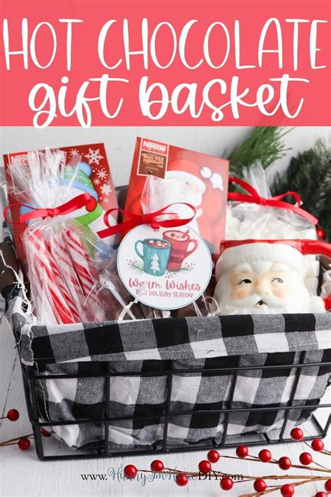 quick and easy diy hot chocolate t basket with printable t tag hot chocolate t basket