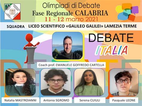 Orari 9 giugno, tv, programma, ordine di gioco. Olimpiadi Regionali di Debate - IIS FERMI BAGNARA