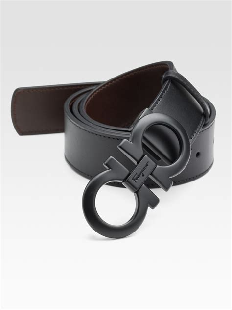 Ferragamo Reversible Enamel Gancini Buckle Belt In Black For Men Lyst