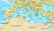 Mediterranean Sea physical map