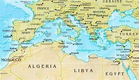 Mediterranean Sea physical map