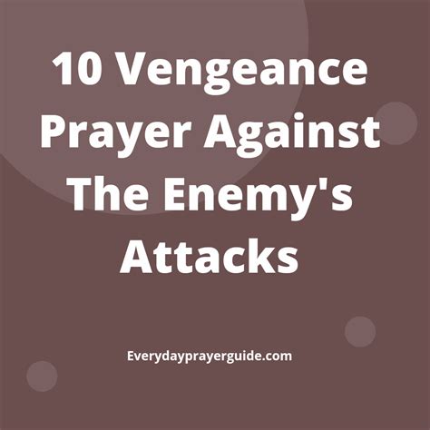 10 Vengeance Prayers Against The Enemys Attacks Everyday Prayer Guide