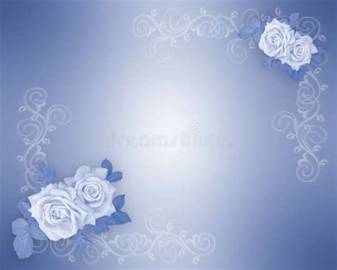 Blue Roses Border Wedding Invitation Stock Illustration Illustration