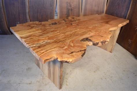 Maple farmhouse table, custom maple hardwood table, farm table with breadboard ends, large dining room table, kitchen table, hardwood table. #8 - 8' Spalted Maple Burl Dining Table: By Dumond's Furniture