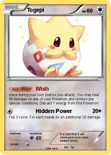 As its energy, togepi uses the positive emotions of compassion and pleasure exuded by people and pokémon. Pokémon Togepi 213 213 - Wish - My Pokemon Card