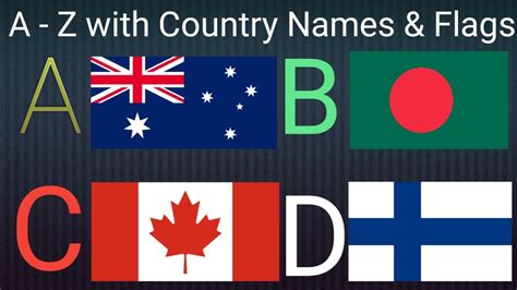 Alphabet With Countries And Flags Abcd Abcd Alphabet Abc Alphabet