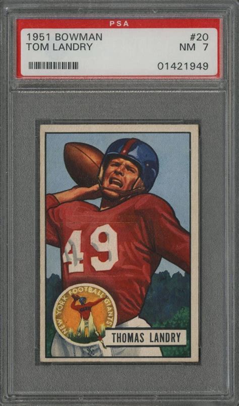 Lot Detail 1951 Bowman 20 Tom Landry Rookie Card Psa Nm 7