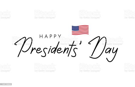 Happy Presidents Day Lettering Background Vector Stock Illustration