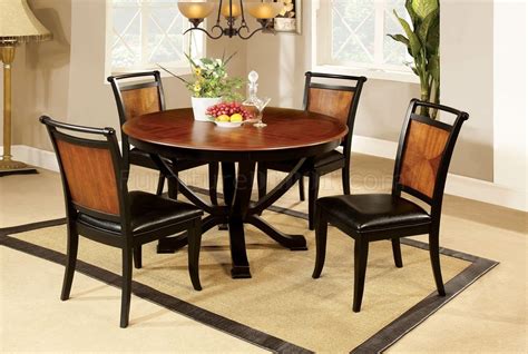 You must have to try a unique and modern dining table set. CM3034RT Salida II 5Pc Dining Set in Two-Tone w/Round Table