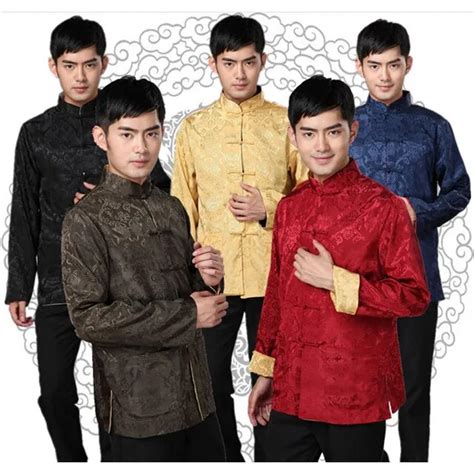 Chinese Traditional Costumes Men Shirt Wedding Party Wear Chinese New