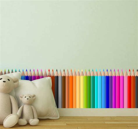 Color Pencil Skirting Wall Border Sticker TenStickers