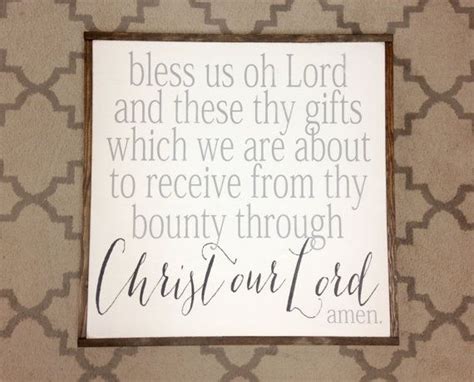 Bless Us Oh Lord Wood Sign 25 X 25 Etsy Rustic Wood Signs Wood