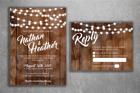 Find your wedding invitation samples here. Country Wedding Invitations Set Printed Rustic Wedding