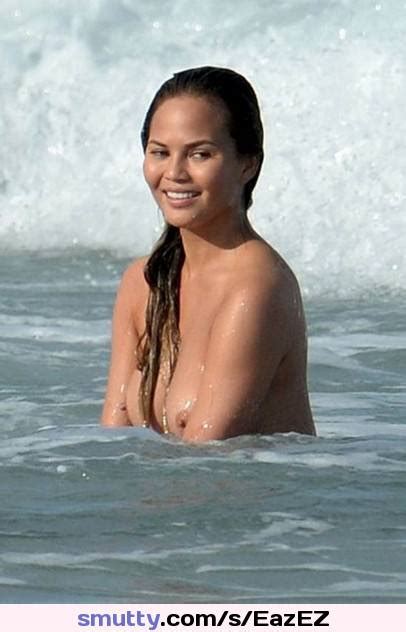 Chrissy Teigen Topless During A Photoshoot At Miami Beach Celebtemple