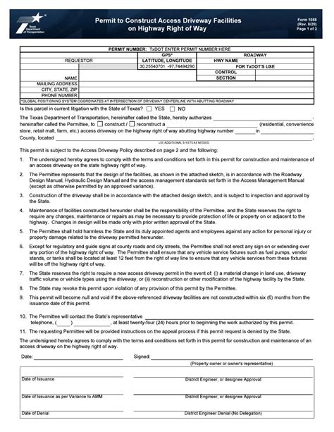 Form 1058 Download Fillable Pdf Or Fill Online Permit To Construct
