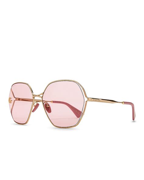 Gucci Fork Oversize Square Sunglasses In Pink Fwrd