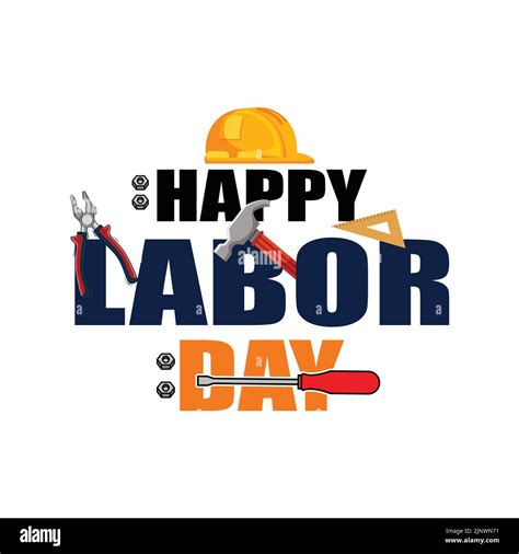 Vector Illustration Of Labor Day Logo Hard Worker Strong Man World