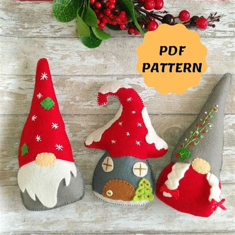 Felt Gnome Ornament Pattern Felt Christmas Ornaments Tomte