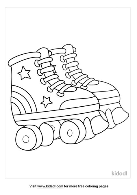 Retro Roller Skate Coloring Page Free Fashion And Beauty Coloring Page