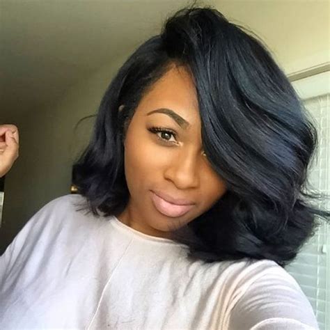 Wavy Bob With Deep Side Part Wig Hairstyles Human Hair