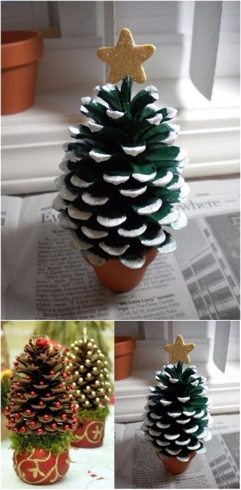 Diy Pine Cone Christmas Tree Diy Christmas Star