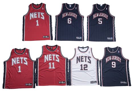 Lot Detail - Lot of (7) New Jersey Nets Signed Jerseys Including ...