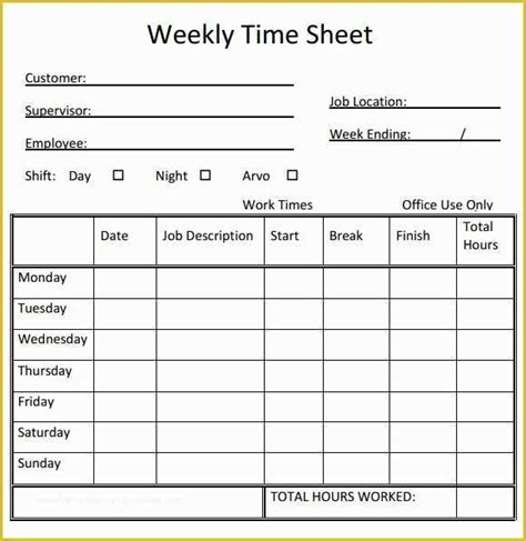 Free Weekly Timesheet Template Of Sample Weekly Timesheet Templates For Free Download