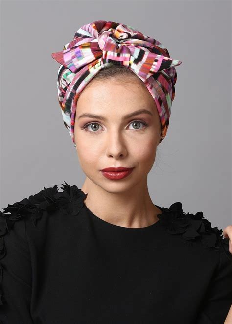 Knotted Turban In Pink Print Great For Evening Wear Or Special Events