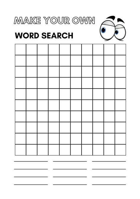 Blank Word Search Template Free