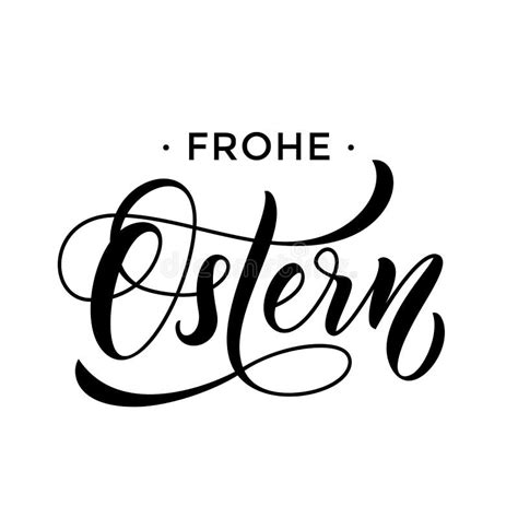 Happy Easter German Frohe Oster Paschal Text Greeting Card Stock Vector