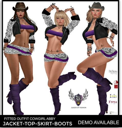 Second Life Marketplace Fitted Outfit Cowgirl Abby