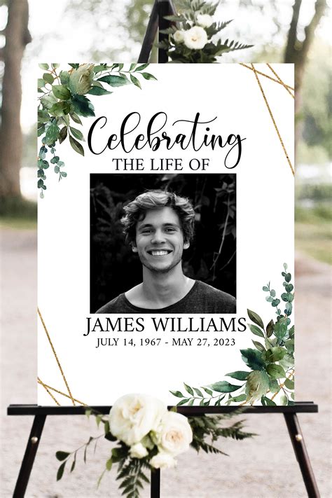Celebration of Life Welcome Sign Gold Funeral Welcome Sign - Etsy in