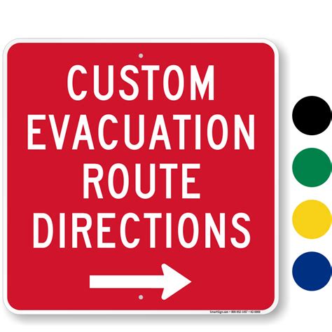 Custom Directional Evacuation Sign Sku K2 3269