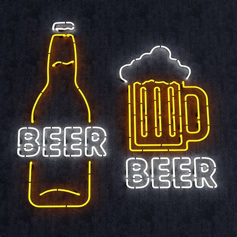 neon beer sign 3d model by nvere